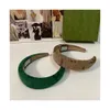 مع مربع الفخامة G-LETTER WOMENTS BACHBANDS GREEN KHAKI HAIR HAIPS FOR BADS BRADS EU US HIRDAY GIFT HAIRJEWELRY