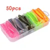 Appâts Leurres 50100pcsbox Soft T Tail Paddle 5cm 55cm 6cm 7cm artificiel Isca Pesca Wobbler Bass Minnow Leurre Silice 230620