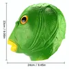 Novelty Games Green Fish Mask Funny Mask Latex Ange Face Mask för Halloween Masquerade Party Costume Disguise Cosplay Bankett Fancy Fish Hat 230621