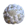 Decorative Flowers Beautiful Bride Holding Pearl Rhinestone Bouquets For Bridesmaid Favors Wedding Accessories Articles