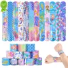 Nuovo 12Pcs New Mermaid Party Clap Ring Circle Little Mermaid Theme Birthday Decoration Bracciale Kids Gift Toy Under The Sea Favors