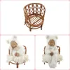 Herinneringen Born Pography Props Mand Retro Rotan Ronde Stoel Bebe Po Accessoires Recien Baby Meisje Jongen Gift Poseren Bed Achtergrond 230620