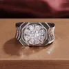 Bröllopsringar 2023 Luxury Men's Crushed Diamond Zircon Ring Fashion F637