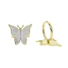 Alianças de casamento design moda joias abertura banda dedo anel esmalte colorido borboleta luxo brilhante coquetel para mulheres