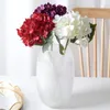 Decorative Flowers Hydrangea Macrophylla With Leaves Simulation Lollipop Agaric Round Flower Ball Tea Table Decoration Living Room