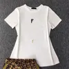ルーズコンフォートレディース2ピースセットクルーネック短袖ダブルフィーモノグラムストライプドローストリングカジュアルパンツデザイナーズボン女性Tシャツ55