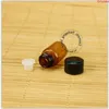 500pcs / Lot En Gros Vide 1ml Bouteille D'huile Essentielle En Verre Bouchon Noir 1 / 10OZ Mini Pot D'échantillon Ambre Petit Couvercle À Vis Rechargeable Pothigh qty Lntk