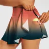 Shorts pour femmes Jupes d'été pour femmes Jupes Gradient Imprimé Tummy Control Plissé Golf Tennis Avec Poches Lady Athletic Pant Sportwear