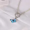 Charm Bracelets Selling Bracelet Female Blue Butterfly Pendant Alloy Metal Rhinestone Hand Chain Men And Women Fashion Jewelry Gift