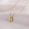 Stainless Steel Water Drop Charm Pendant Necklace Bohemia Party Link Chain Necklace For Women