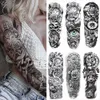 Tatouages temporaires 6pcs Grand Bras Manches Tatouages Tortue Maori Tribu Totem Tigre Étanche Tatouage Temporaire Autocollant Hommes Femmes Body Art Faux Tatoo 230621