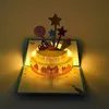 Other Event Party Supplies Musical Birthday Greeting Cards 3D Pop Up Gift Card with Led Music 230620