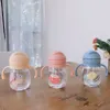 Cups Dishes Utensils 350ml Baby Sippy Water Cup Kid Handle Learn Feeding Drinking Bottle Antichoking with Gravity Ball Kids Training Straw 230621