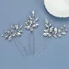 Hair Clips 3 Hairpins Set U-shaped Alloy Headwear Rhinestone Wedding Bridal Accessories Girls Styling Tools SAL99