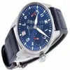 Mens Super ZF Fabrika Edition Big Pilot Butik Londra Edition Asya Klon 52010 Mavi Dial Güç Rezervi Göstergesi Erkekler286o