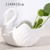 Planters Pots Home Decorations Creative White Swan Ceramic Flower Pot Multifunction Candlestick Sundries Storage Organizer Decor Ornament Gift