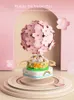 Spela Mats Building Blocks Sakura Air Balloon Music Box Children Education Assembly Toys For Girl Girlentine's Day Gift 230621