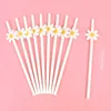 New 10/20/30pcs Daisy Flower Paper Straws Disposable Drinking Straw for Daisy Birthday Party Wedding Decoration Supplies Baby Shower