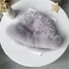 Womens Elegant Winter Warm Real Rabbit Fur Hat Knitted Beanie earmuffs W Real Fox Fur Brim Cap