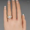 Hochzeit Ringe CAOSHI Stilvolle Marquise Cut Ring Weibliche Party Zubehör Mit Schillernden Zirkonia Mode Design Schmuck Für Verlobung