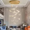 Lâmpadas pingente de design de borboleta lustre de led moderno escada loft villa decoração de casa luminária suspensa luxo sala de estar quarto luminária