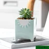 Jardinières Pots Maison Jardin Succulent Simplicité Carré Pot De Fleurs En Céramique Mini Impression Chambre Bureau Creative Artisanat Décor À La Maison Pots R230621