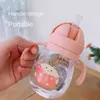 Cups Dishes Utensils 350ml Baby Sippy Water Cup Kid Handle Learn Feeding Drinking Bottle Antichoking with Gravity Ball Kids Training Straw 230621