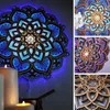 Objetos decorativos Estatuetas Mandala Sala de Yoga Luz Noturna LED Esculpida Ambiente Madeira Pvc Candeeiro de Suspensão de Parede Lamapara Casa Decoração de Quarto 230620