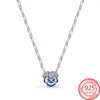 925 Silver designer Pendant Necklaces For Women Blue Purple Pansy Flower Butterfly Sparkling Charms DIY Fit Pandoras earrings Bracelet Jewelry with Original box