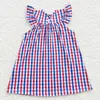 Girl Dresses Wholesale Girls Embroidered National Day Flag Vest Flying Sleeve Dresss For Baby Clothes Western Boutique Clothing