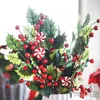 Neue 5/10 Stücke Weihnachten Rote Beeren Zweige Kirsche Staubblatt Weihnachtsdekorationen Für Zuhause Baum DIY Kranz Garland Hochzeit Künstliche Blume