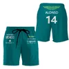 Men's Shorts Team Aston Martin Summer Shorts Formula One Racing Driver Alonso Design Beach Pants Sports Pants 230620