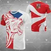 Camisetas Masculinas com Bandeira da República Tcheca, Brasão de Armas, Camisetas de Verão Casual, Streetwear, Moda Masculina, Camisetas Soltas, Menino, Tamanho Grande, Curto