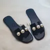 Tofflor 2022 pärllägenheter kvinnor tofflor sommar sandaler nya trendparty damer sexiga mode casual heta försäljning skor klänning flip flops glides j230621
