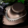 Necklace Earrings Set Fashion Luxury Elegant 4 PCS Bracelet Ring For Noble Women Bridal Wedding Party Show N-49