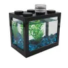 Aquariums Transparent Ecological Fish Tank Colored Light Plastic Turtle Office Home Desktop Acrylic Decoration 230620