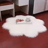 Tapetes de pele sintética branca para quarto em forma de flor de ameixa, macio e lavável, tapete de chão, almofada quente para decoração de casa