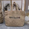 Designer Luxury RIVE GAUCHE Imitation grass crochet soft tote bag Noe Rive Gauche Logo Handbag woven bag