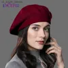 ENJOYFUR Vrouwen Winter Wol Gebreide Franse Baret Warme Klassieke Effen Kleuren Mode Baret Hoeden Voor Lady L230523