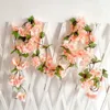 Decorative Flowers Artificial Cherry Blossom Fake Silk Flower Canes Garland Wedding Party Wall Hanging Ceiling Covering Vine Rattan