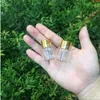 27*35mm 24pcs 8ml Glass Bottles Aluminium Screw Golden Cap Empty Transparent Clear Liquid Gift Container Wishing Bottle Jarshigh qualti Mubt