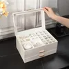 مربعات المجوهرات المحمولة PU Jewelry Organizer Display Travel Jewelry Case Boxes Button Heather Jewelery Jewelery Box Storage Jewelers Joyero 230620