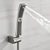 Autres robinets Douches Accs Cascade Pommeau de douche à main à 2 fonctions Ensemble de pulvérisateur de pluie à haute pression Économie d'eau Nickel brossé Design noir 230620