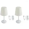 Table Lamps 2X LED Press Sensor Desk Lamp Dimmable Night Light With USB Charger Remote Control