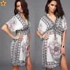 Abiti casual di base Boho Style Summer Women Dress Prendisole sexy Abiti da spiaggia tunica con stampa etnica Plus Size Abbigliamento casual in seta 230620