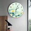Relógios de parede pintura flor margarida relógio criativo para decoração de escritório em casa sala de estar quarto crianças relógio pendurado