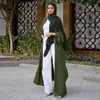 Vêtements ethniques femmes musulmanes rayure ouverte devant à manches longues Abaya mode dubaï turquie Femme fête Cardigan Maxi Robe robes Robe ample