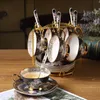 Mugs Coffee Cup Set Porcelain Tea Sets Luxury Gift Bone China Ceramic Cafe Wedding Decoration Drinkware 230620