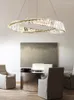 Pendant Lamps Crystal Chandelier High-end Designer American Restaurant Circular Ring Bedroom Lighting Fixture
