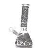 Vente en gros 8 pouces mini narguilé conduites d'eau dab rig plates-formes pétrolières brillent dans le noir bécher en verre bong 14mm joint capiteux petit attrape-cendres bongs avec bol de tabac moins cher